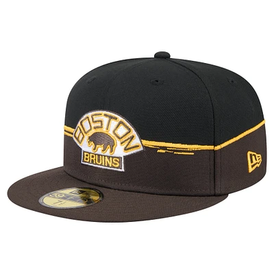Casquette ajustée Boston Bruins Vintage Color Dip 59FIFTY marron/noir New Era pour homme
