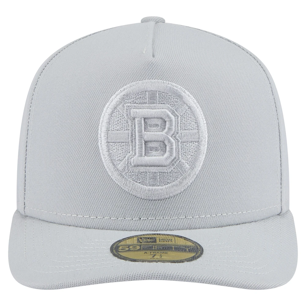 Casquette ajustée A-Frame 59FIFTY pour homme avec pack de couleurs Boston Bruins gris New Era