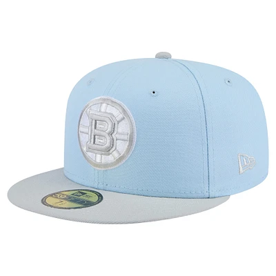 Casquette ajustée bicolore 59FIFTY bleu clair/gris Boston Bruins Color Pack pour homme New Era