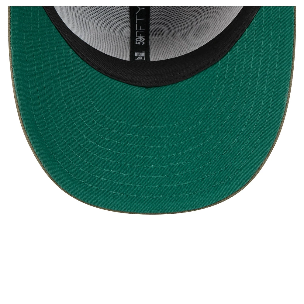 Men's New Era Olive Boston Bruins Tonal Florals 59FIFTY Fitted Hat