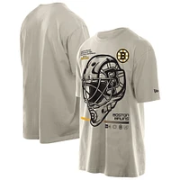 T-shirt pour homme New Era Tan Boston Bruins Goalie Mask