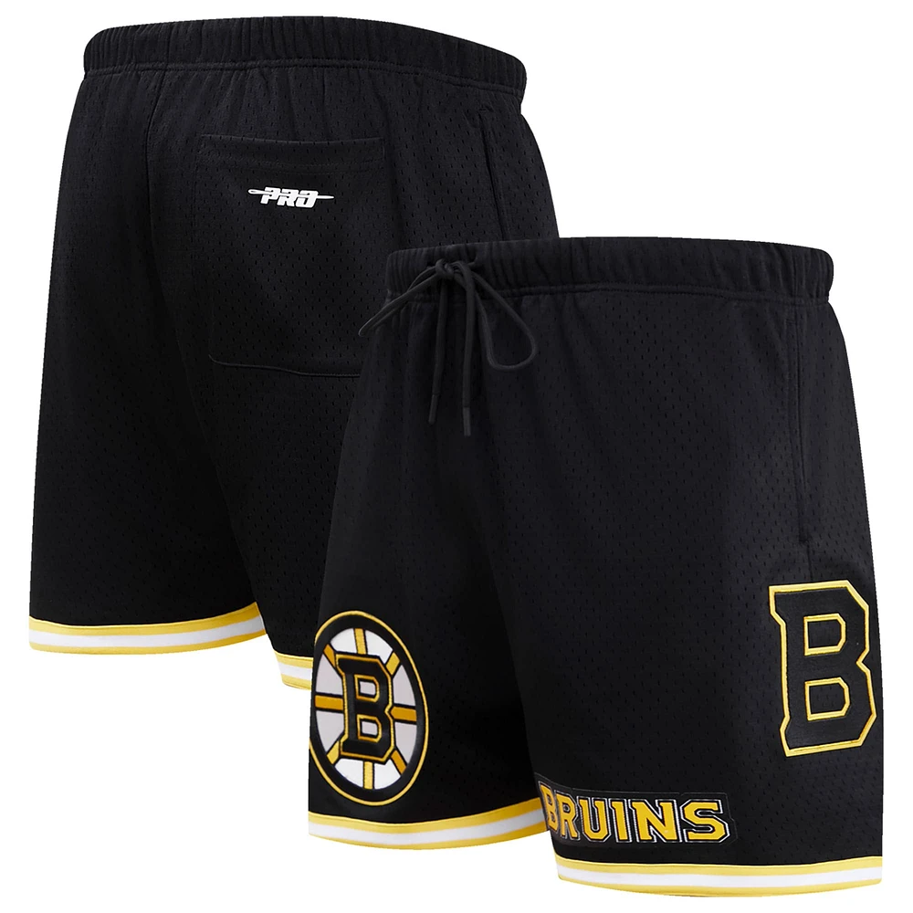 Short classique en maille Pro Standard noir des Bruins de Boston pour hommes