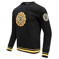 Men's Pro Standard Black Boston Bruins Crest Emblem Pullover Sweatshirt