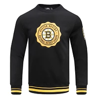 Men's Pro Standard Black Boston Bruins Crest Emblem Pullover Sweatshirt