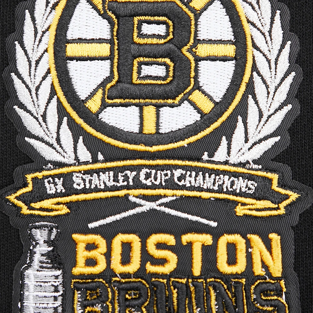 Men's Pro Standard Black Boston Bruins Crest Emblem Pullover Sweatshirt