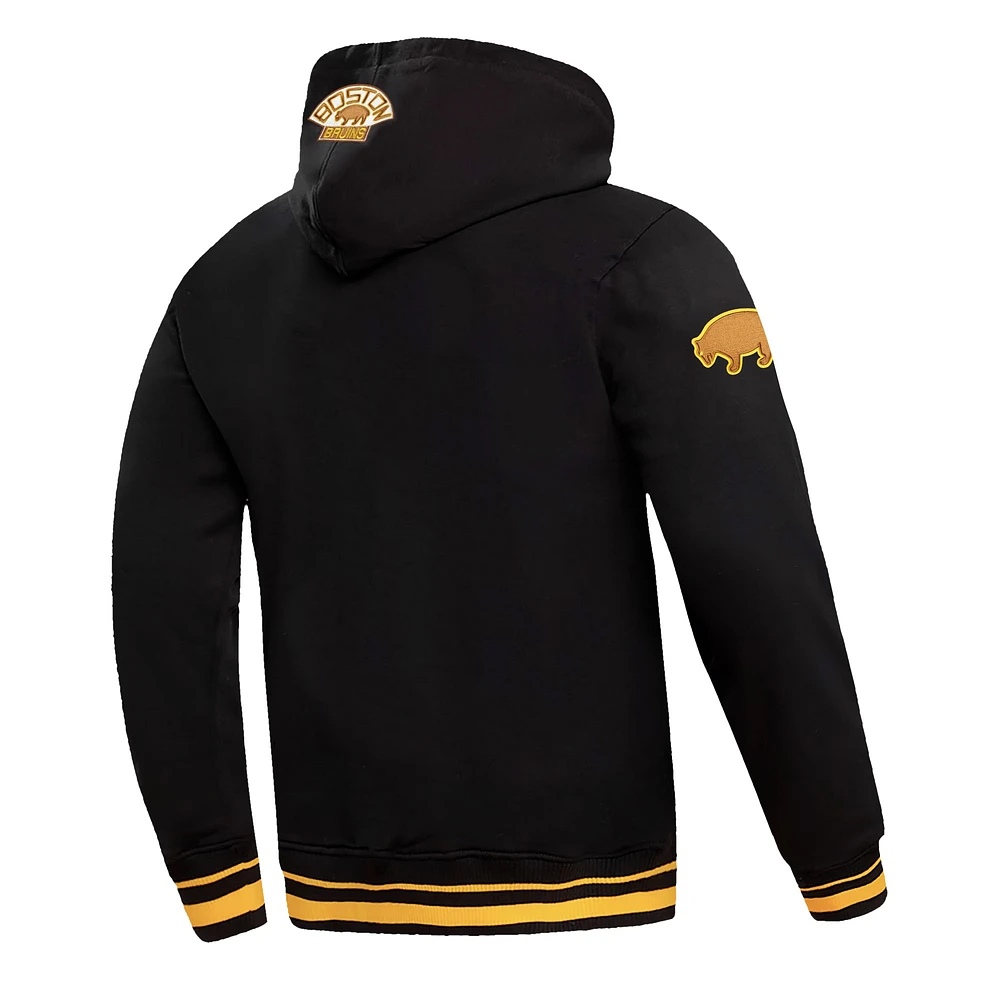 Men's Pro Standard Black Boston Bruins Retro Classic Fleece Pullover Hoodie