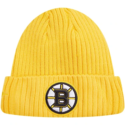 Bonnet en tricot à revers classique Pro Standard Gold des Bruins de Boston pour hommes