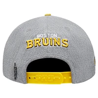 Casquette Snapback avec logo classique des Bruins de Boston Pro Standard gris/or pour hommes