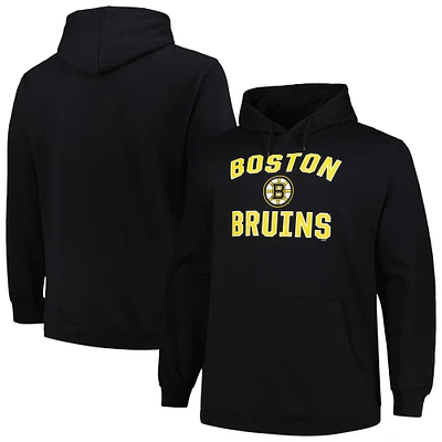 Men's Profile Black Boston Bruins Big & Tall Arch Over Logo Pullover Hoodie