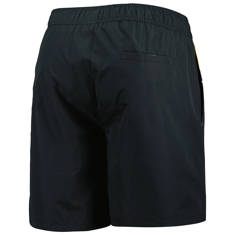 Men's Starter Black Boston Bruins Freestyle Volley Swim Shorts