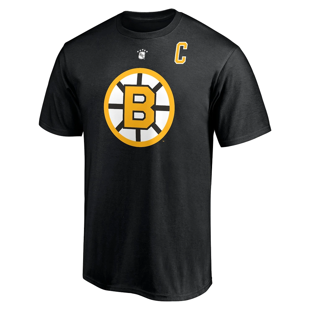 Men's Terry O'Reilly Black Boston Bruins Authentic Stack Retired Player Nickname & Number T-Shirt