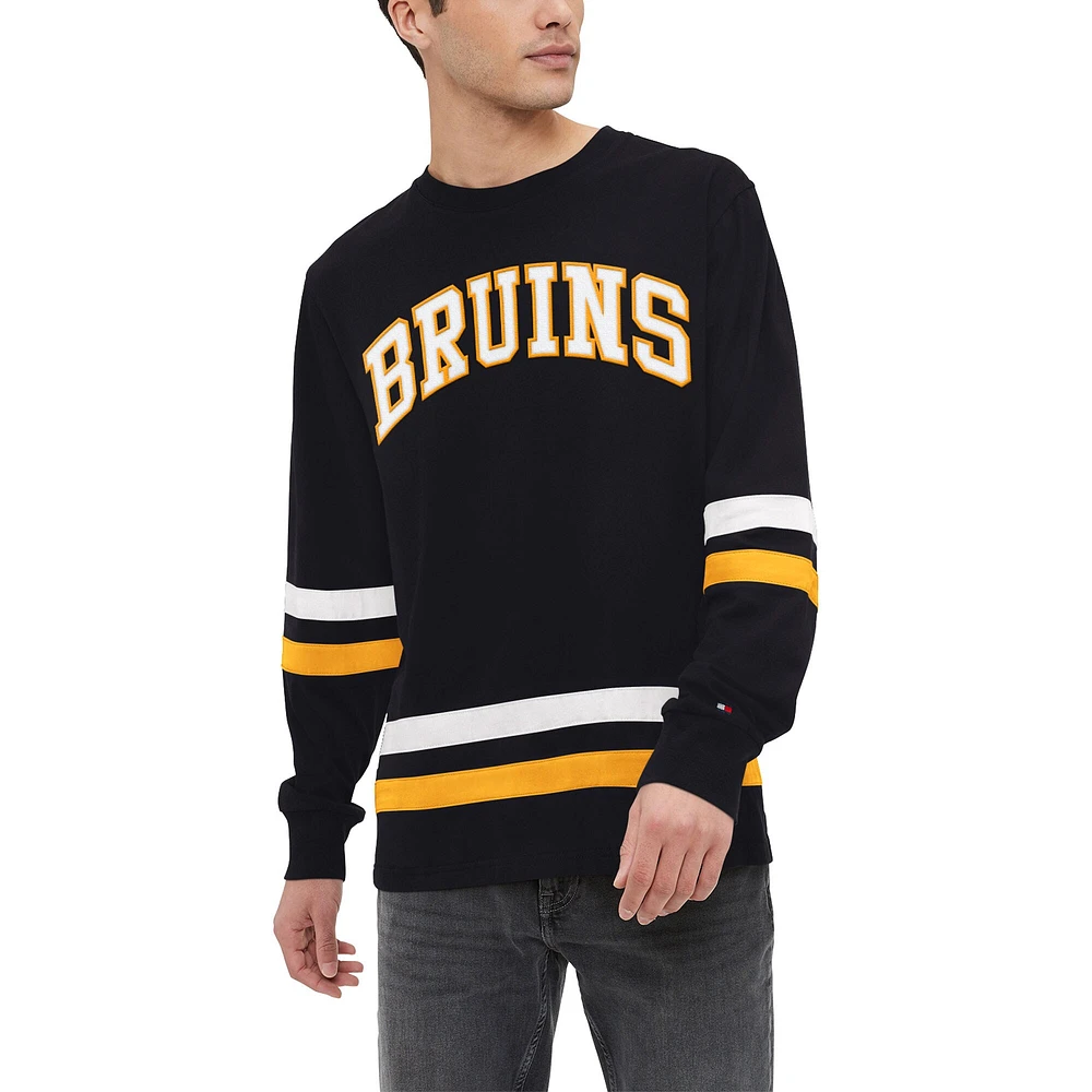 Men's Tommy Hilfiger Black Boston Bruins Nolan Long Sleeve T-Shirt