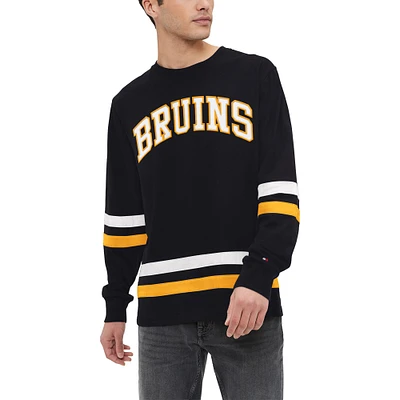 T-shirt à manches longues Tommy Hilfiger noir Boston Bruins Nolan pour hommes