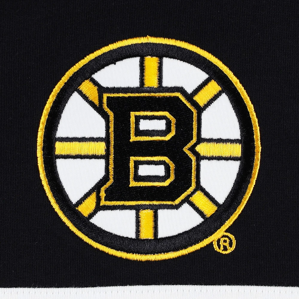 Men's Tommy Hilfiger Black Boston Bruins Walter Lace-Up Long Sleeve Top