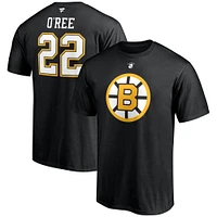 Men's Willie O'Ree Black Boston Bruins Authentic Stack Retired Player Name & Number T-Shirt