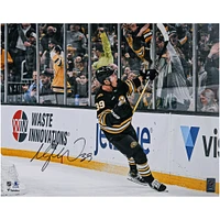 Morgan Geekie Boston Bruins Autographed 16" x 20" Black Jersey Celebration Photograph