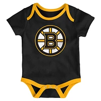 Newborn  Boston Bruins Loyal Buddies Three-Pack Bodysuit Set