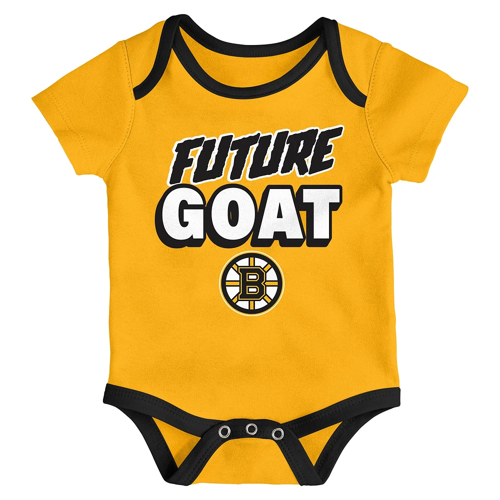 Newborn  Boston Bruins Loyal Buddies Three-Pack Bodysuit Set