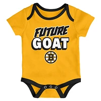 Newborn  Boston Bruins Loyal Buddies Three-Pack Bodysuit Set