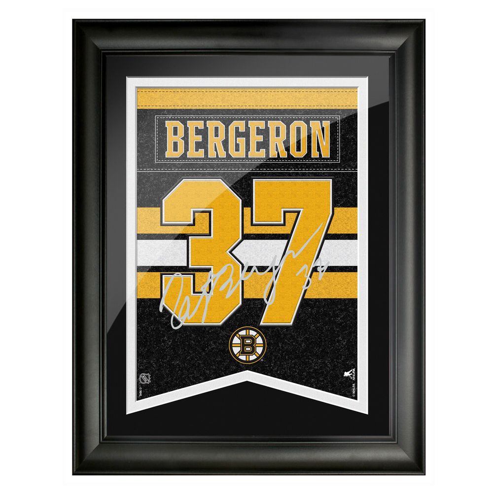 Patrice Bergeron Boston Bruins 12'' x 16'' Framed Replica Autograph Player - Banner