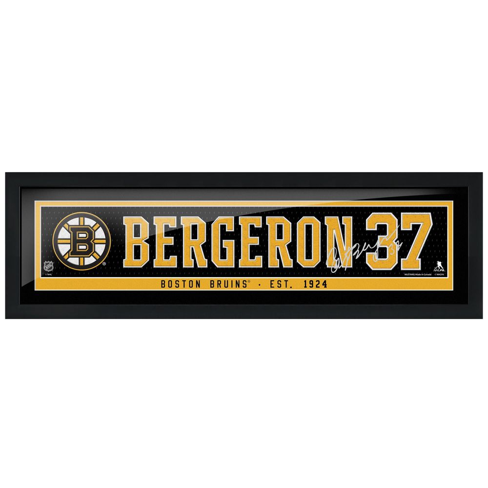 Patrice Bergeron Boston Bruins 6'' x 22'' Framed Replica Autograph Player Name - Bar