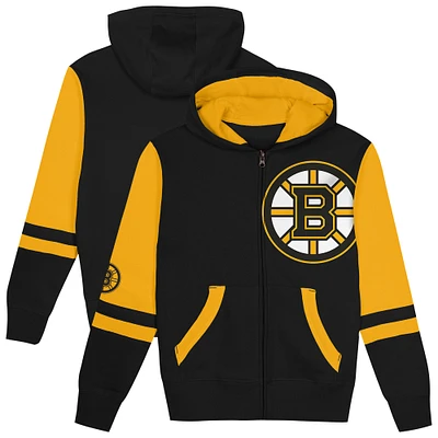 Preschool Black Boston Bruins Face Off Full-Zip Hoodie