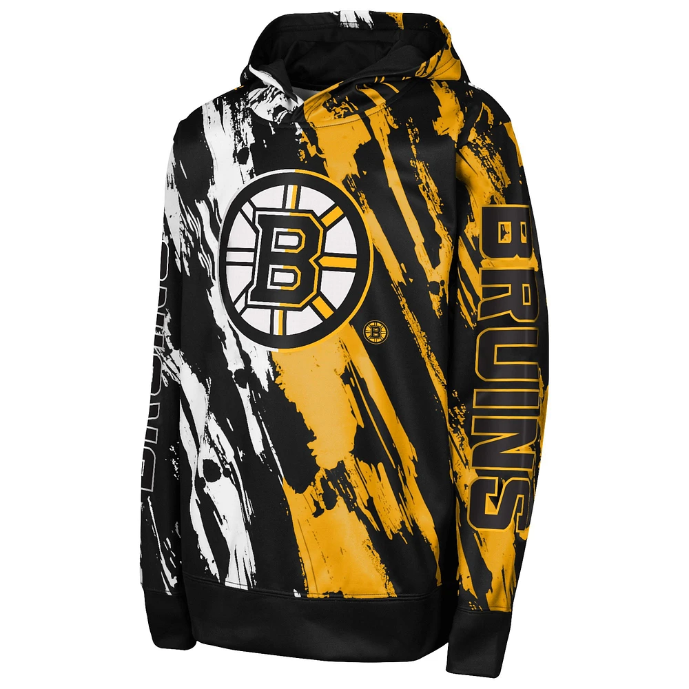 Sweat à capuche noir pour enfant d'âge préscolaire Boston Bruins Master Snipe