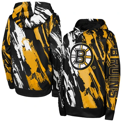 Sweat à capuche noir pour enfant d'âge préscolaire Boston Bruins Master Snipe