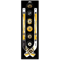 The Sports Vault Ensemble de huit mini bâtons de hockey et rondelles en mousse des Bruins de Boston