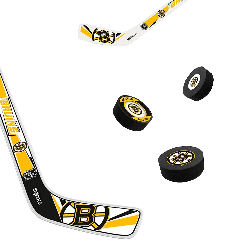 The Sports Vault Ensemble de huit mini bâtons de hockey et rondelles en mousse des Bruins de Boston