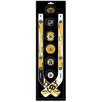 The Sports Vault Ensemble de huit mini bâtons de hockey et rondelles en mousse des Bruins de Boston