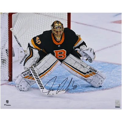 Tuukka Rask Boston Bruins Autographed 16" x 20" Black Alternate Jersey In Net Photograph 