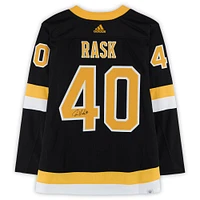 Maillot adidas authentique noir dédicacé par Tuukka Rask des Bruins de Boston
