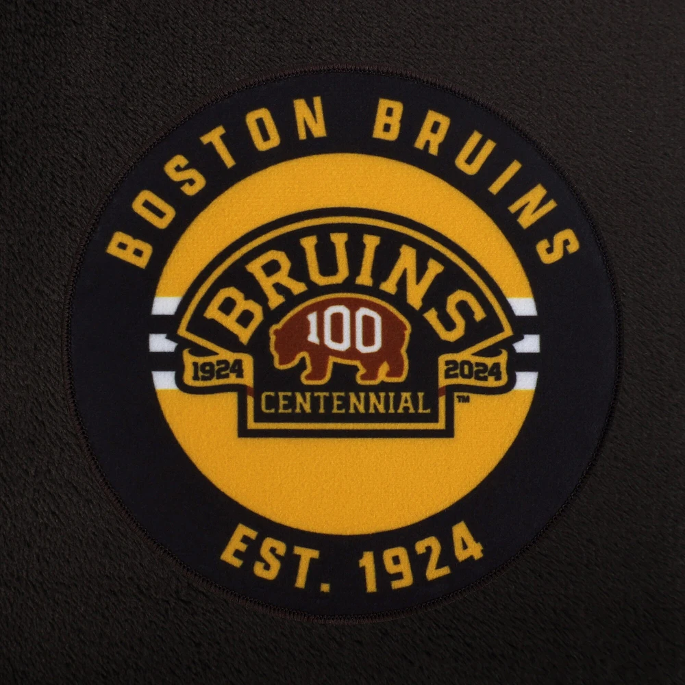 Robe unisexe noire avec logo du centenaire des Bruins de Boston