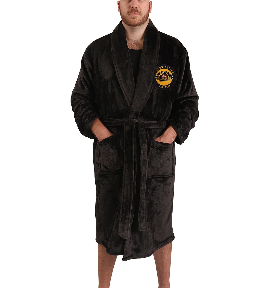 Robe unisexe noire avec logo du centenaire des Bruins de Boston