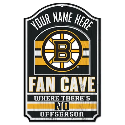 Boston Bruins WinCraft Personalized 11'' x 17'' Fan Cave Wood Sign