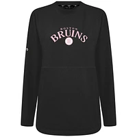 Women's Levelwear  Black Boston Bruins Mother's Day Beaudry Arched Pullover Sweatshirt