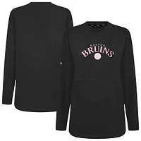 Women's Levelwear  Black Boston Bruins Mother's Day Beaudry Arched Pullover Sweatshirt