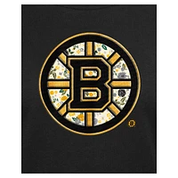 T-shirt à fleurs glamour Boston Bruins New Era noir pour femme