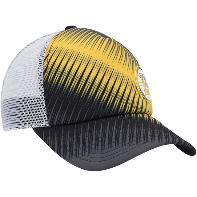 Casquette snapback de camionneur en mousse graphique Boston Bruins adidas noir/blanc pour femme