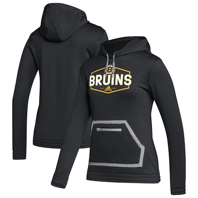 Sweat à capuche adidas noir pour femmes des Bruins de Boston