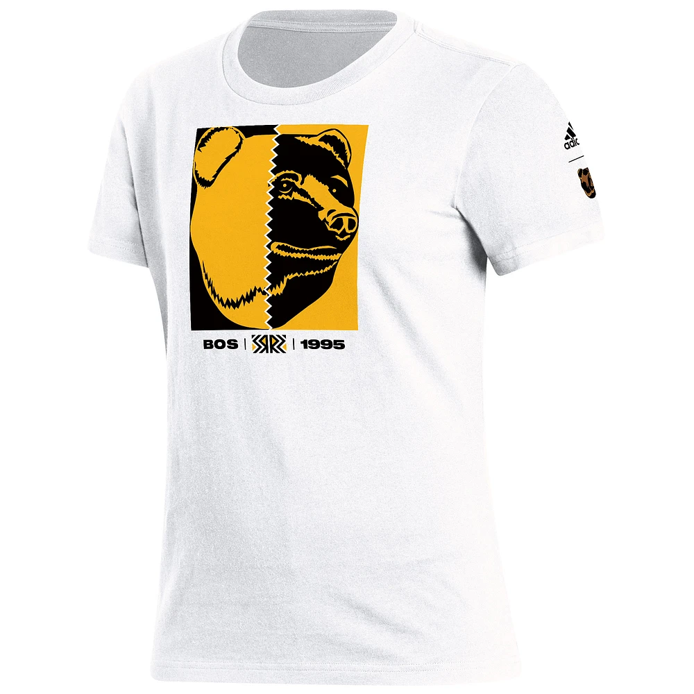 T-shirt adidas Boston Bruins Reverse Retro 2.0 Playmaker pour femme, blanc