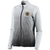 Women's Antigua White/Black Boston Bruins Guide Desert Dry Full-Zip Jacket