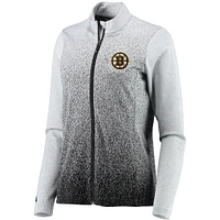 Women's Antigua White/Black Boston Bruins Guide Desert Dry Full-Zip Jacket