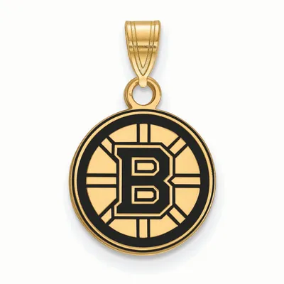 Boston Bruins Women's Gold Plated Small Enamel Pendant