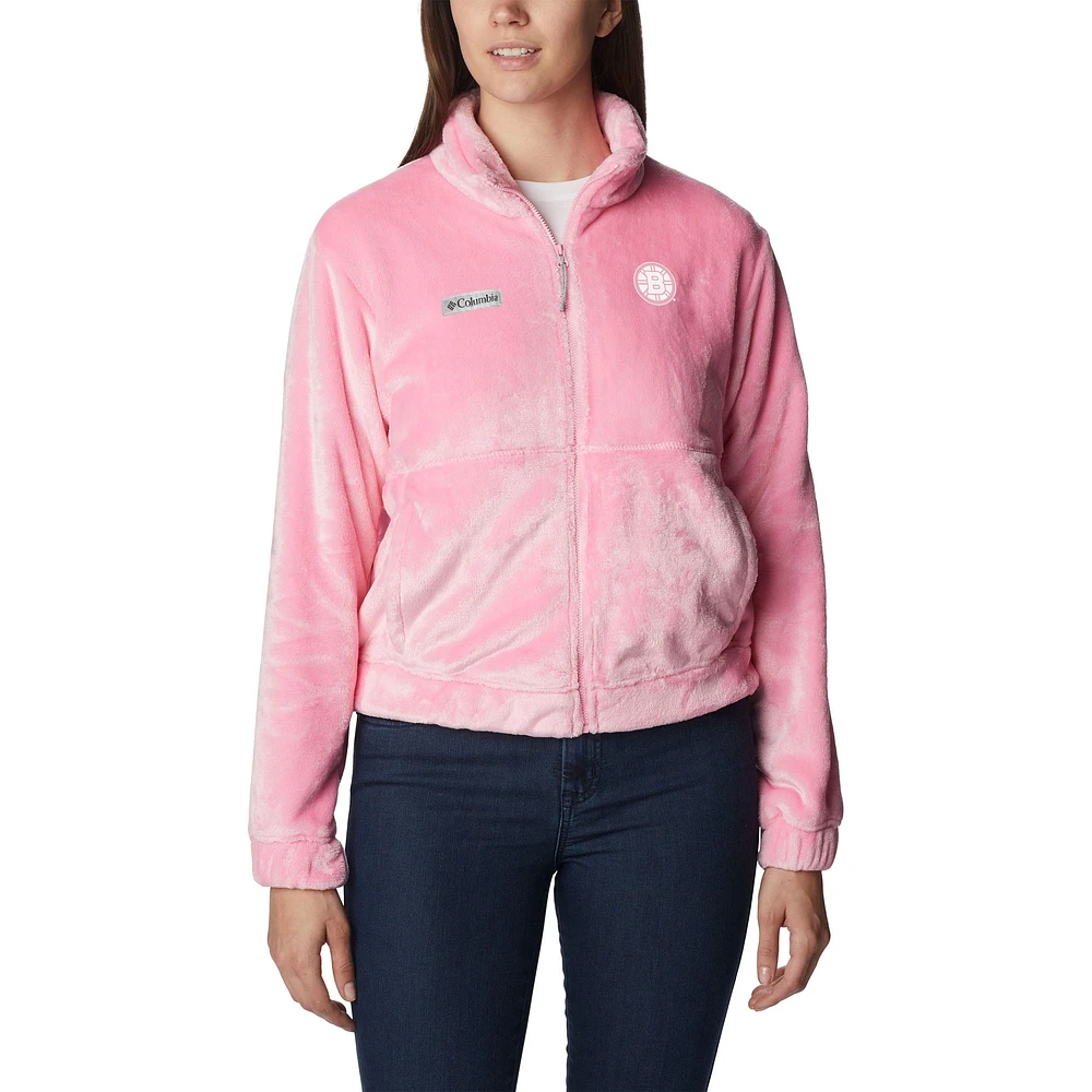 Veste rose à fermeture éclair intégrale Fire Side des Bruins de Boston Columbia pour femme