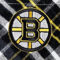 Women's Concepts Sport Black Boston Bruins Mainstay Flannel Full-Button Long Sleeve Nightshirt