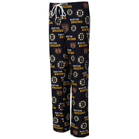 Women's Concepts Sport Black Boston Bruins Zest Allover Print Knit Pants