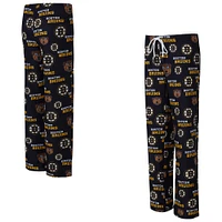 Women's Concepts Sport Black Boston Bruins Zest Allover Print Knit Pants