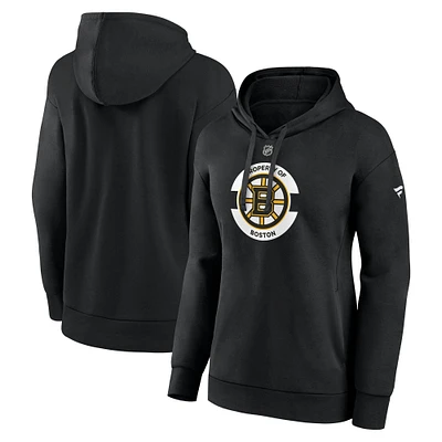 Sweat à capuche en polaire secondaire Authentic Pro Core Boston Bruins noir Fanatics pour femme